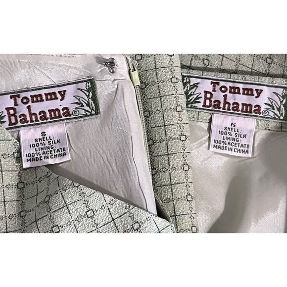 Vintage Tommy Bahama 100% Silk Lime Green Tank Top and Skirt Outfit Set Small - Picture 8 of 8